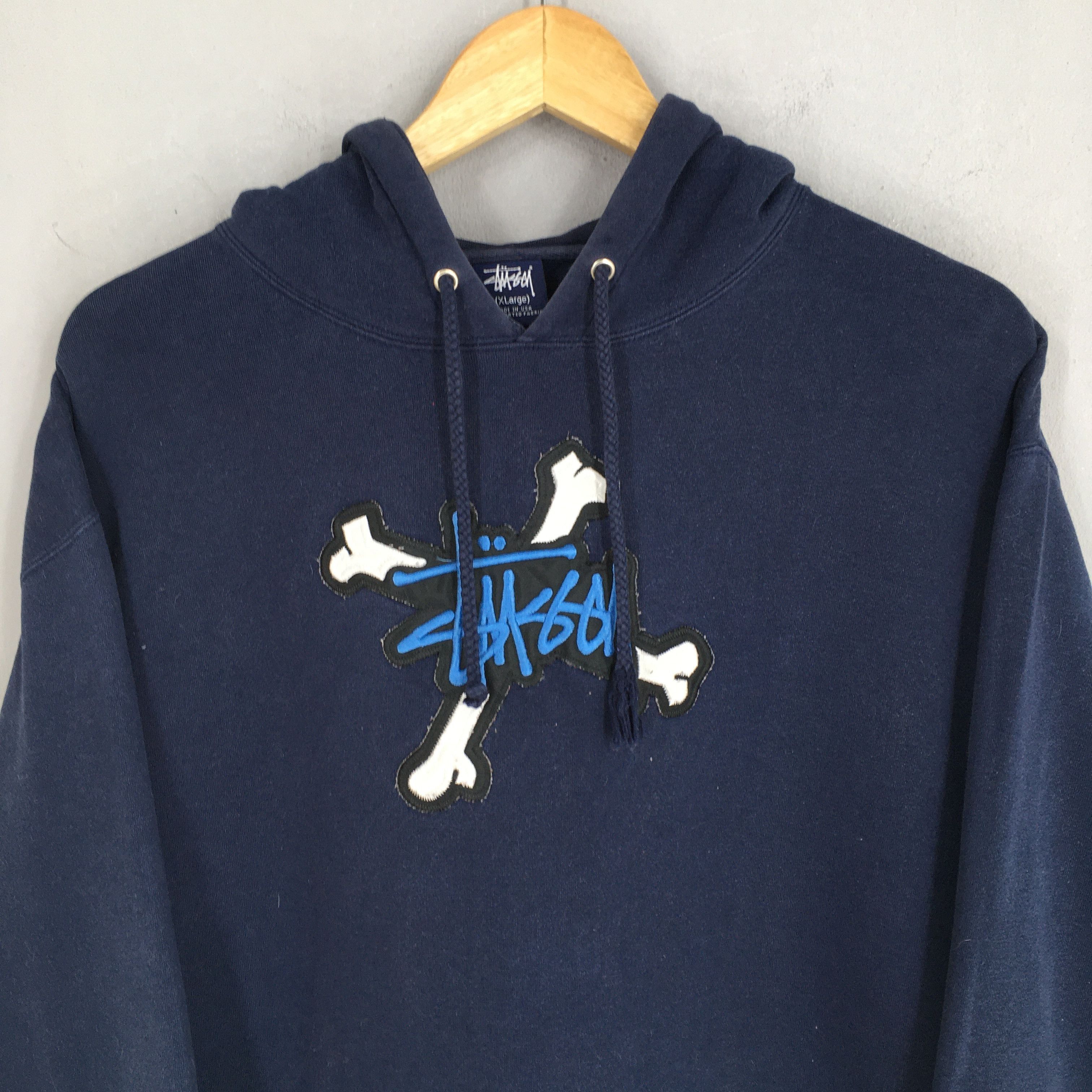 Stussy Vintage Stussy Usa Hoodie BluebSweater XLarge Size US XL / EU 56 / 4 - 2 Thumbnail