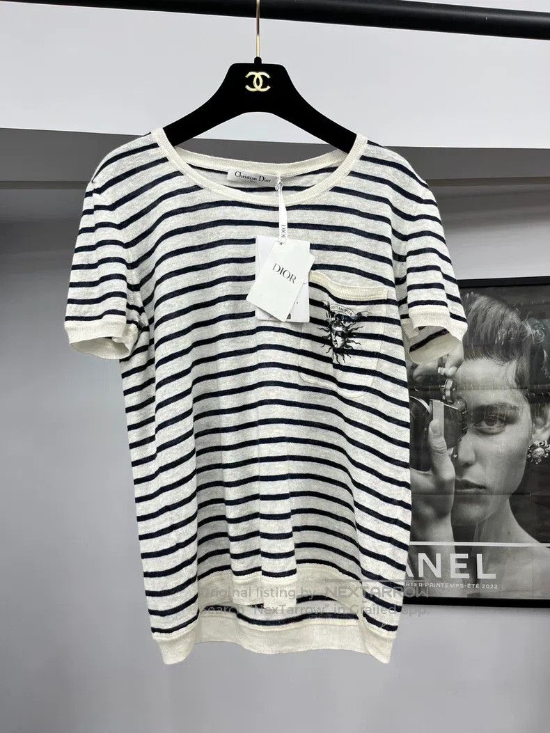 Dior Dior Striped short-sleeved T-shirt Size XXS / US 00 / IT 34 - 1 Thumbnail