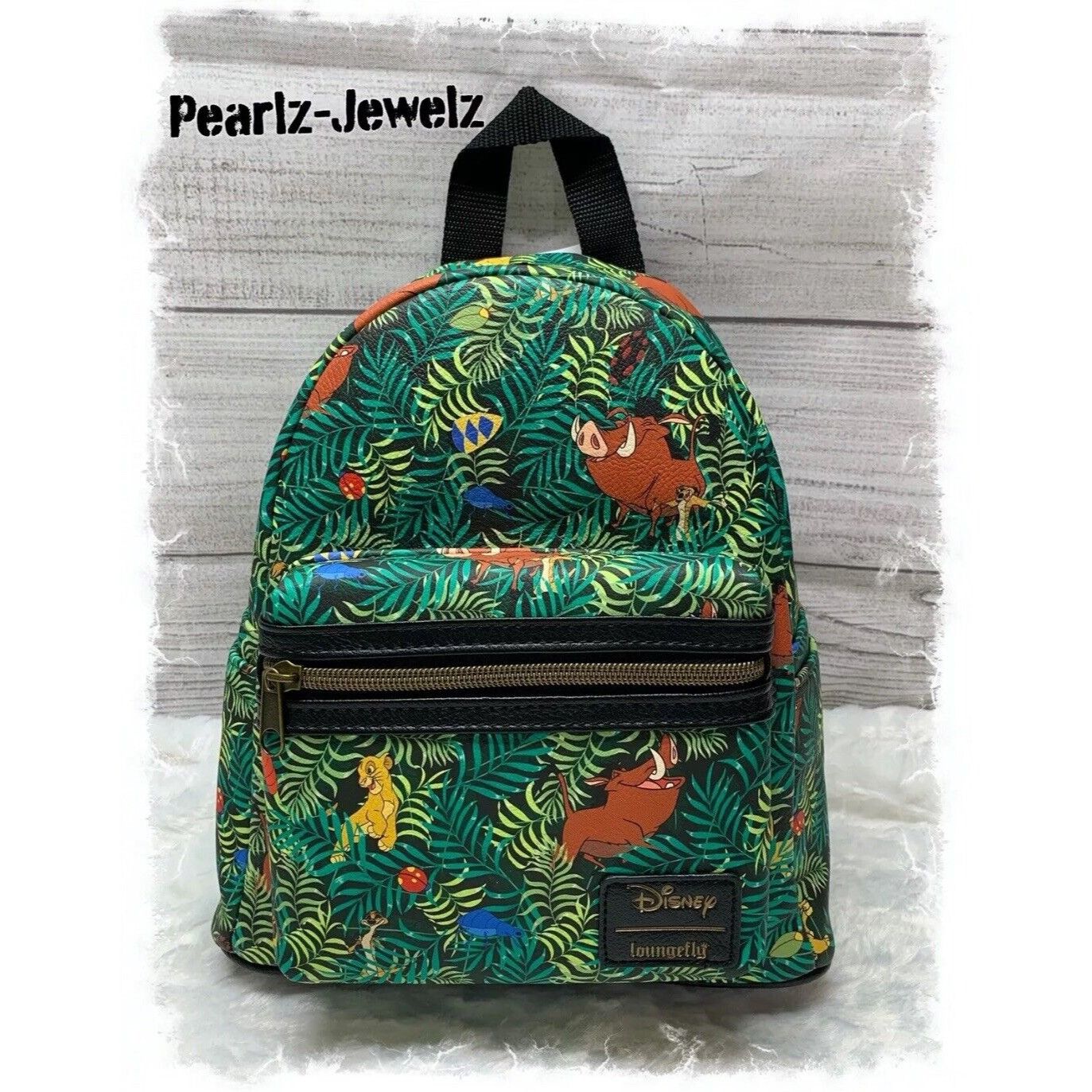 Disney Loungefly Disney Lion King Simba Pumba Timon Green Jungle Bu Size ONE SIZE - 1 Thumbnail