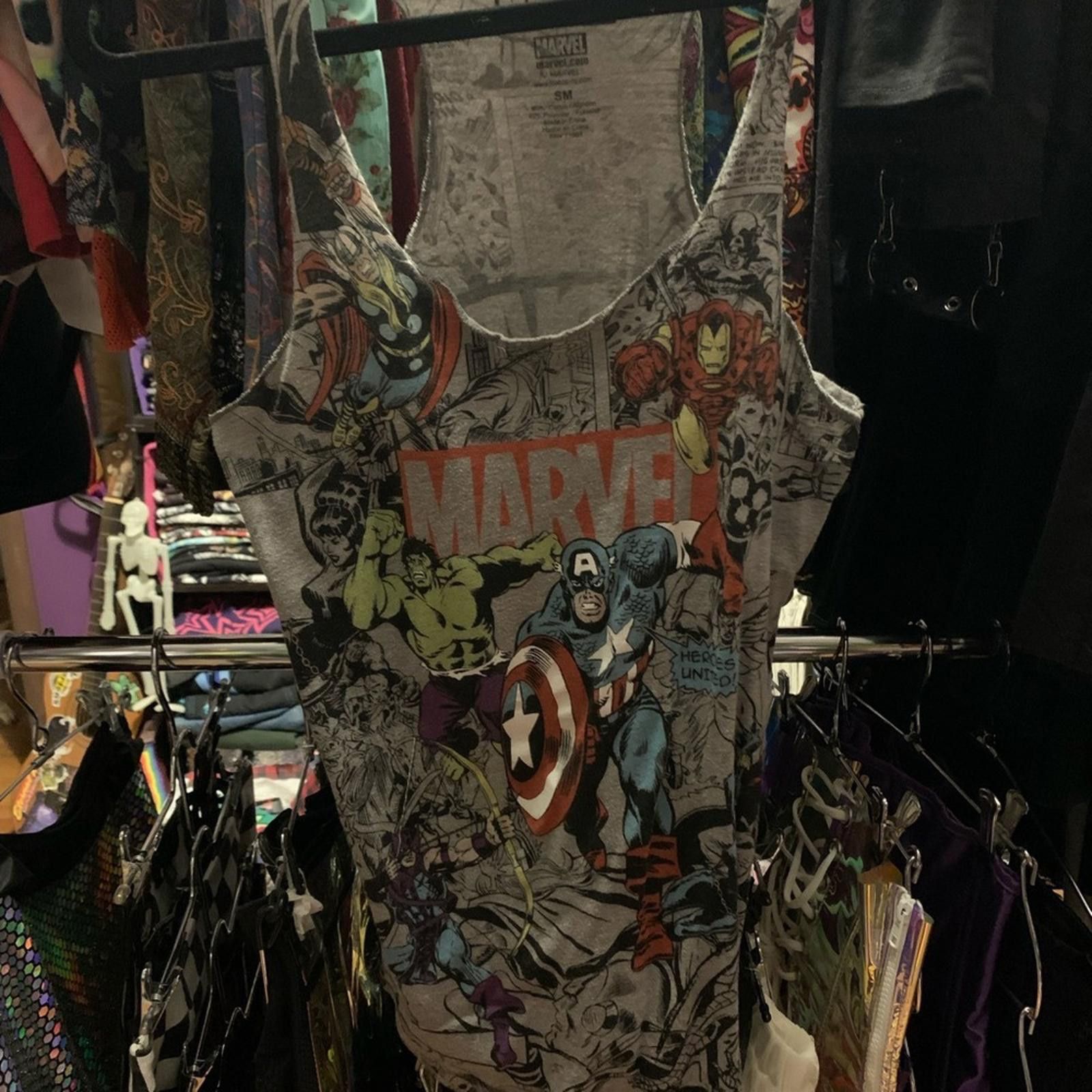 Marvel Comics Marvel Superhero Graphic Tank Top - Gray and Multicolor Size S / US 4 / IT 40 - 1 Thumbnail