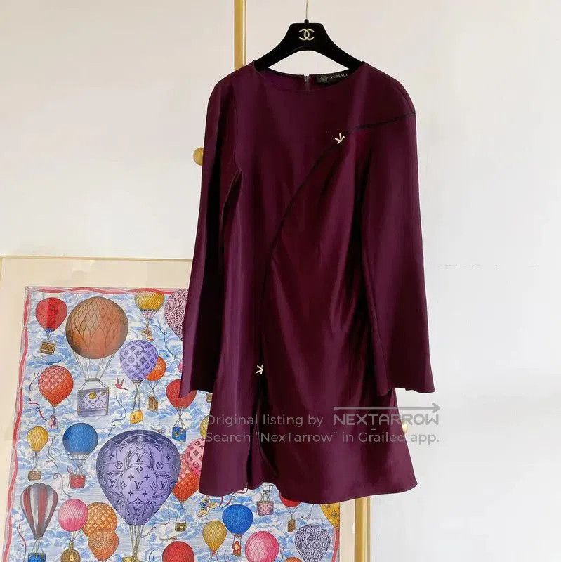 Versace Versace Long Sleeve Violet Dress for Women . Size XL / US 12-14 / IT 48-50 - 1 Thumbnail