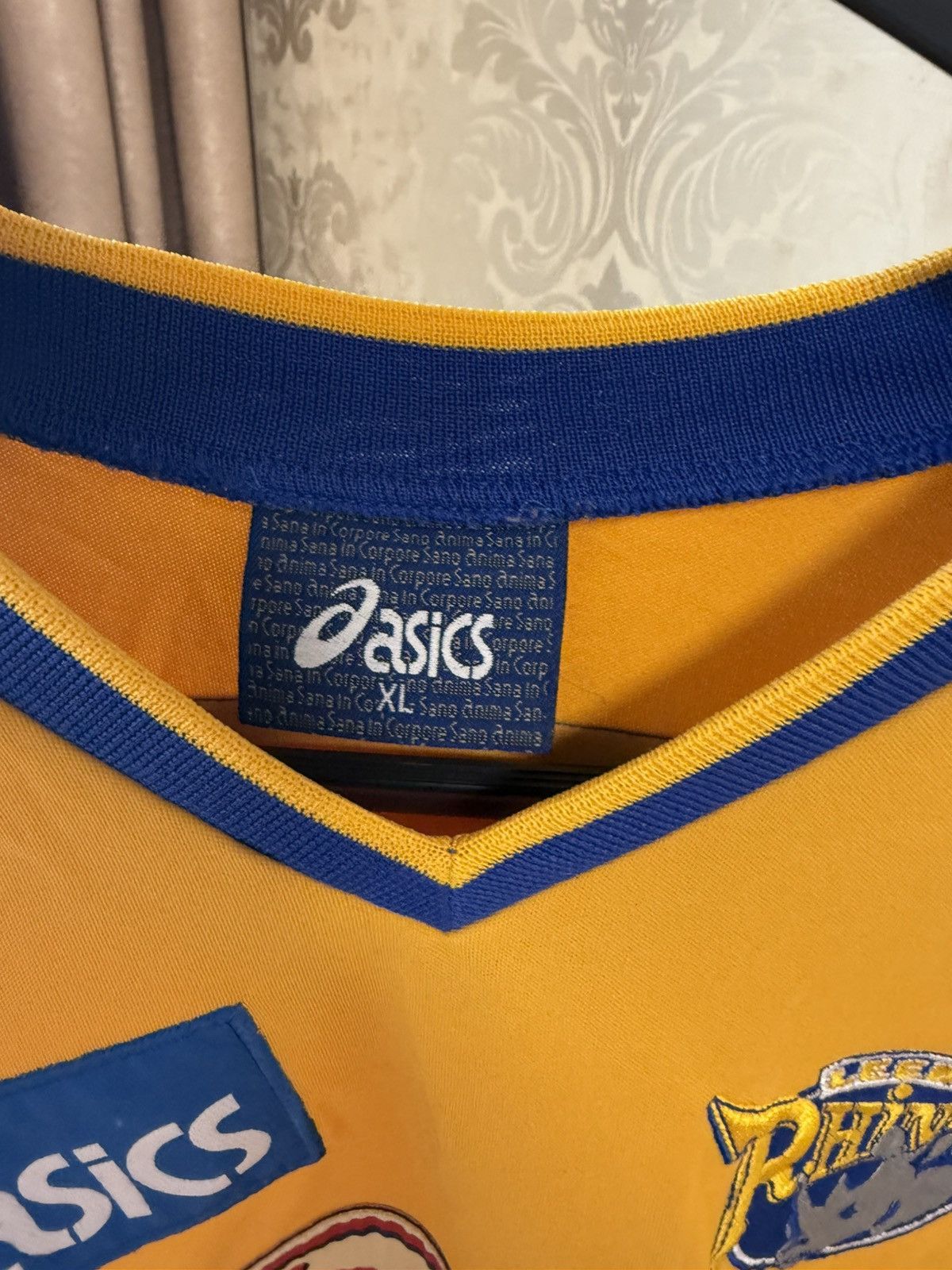 Asics 1991-1992 VINTAGE LEEDS RHINOS AWAY FOOTBALL SHIRT SIZE XL Size US XL / EU 56 / 4 - 3 Thumbnail