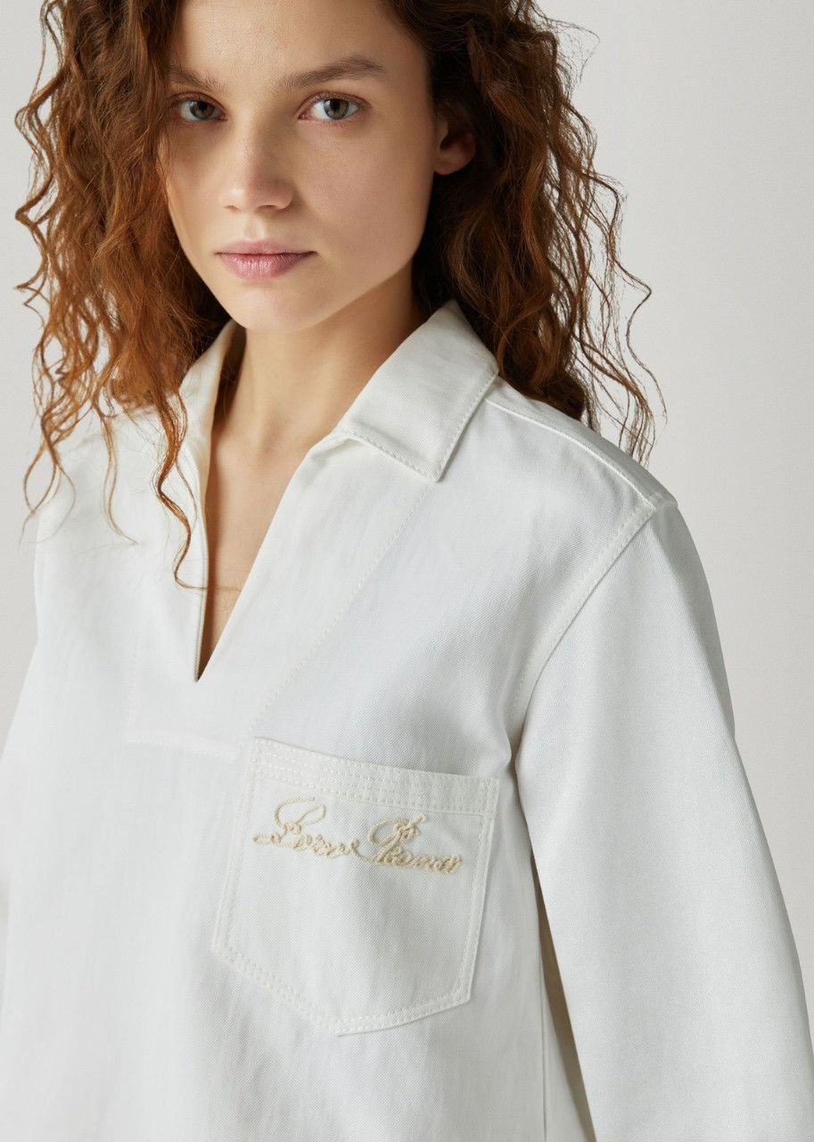 Loro Piana o1srvl11e0524 Shirt in White Size XL / US 12-14 / IT 48-50 - 4 Thumbnail
