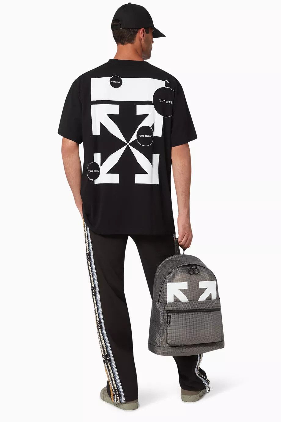 Off-White Black Cut Here Arrows Oversized T-Shirt Size US M / EU 48-50 / 2 - 3 Thumbnail