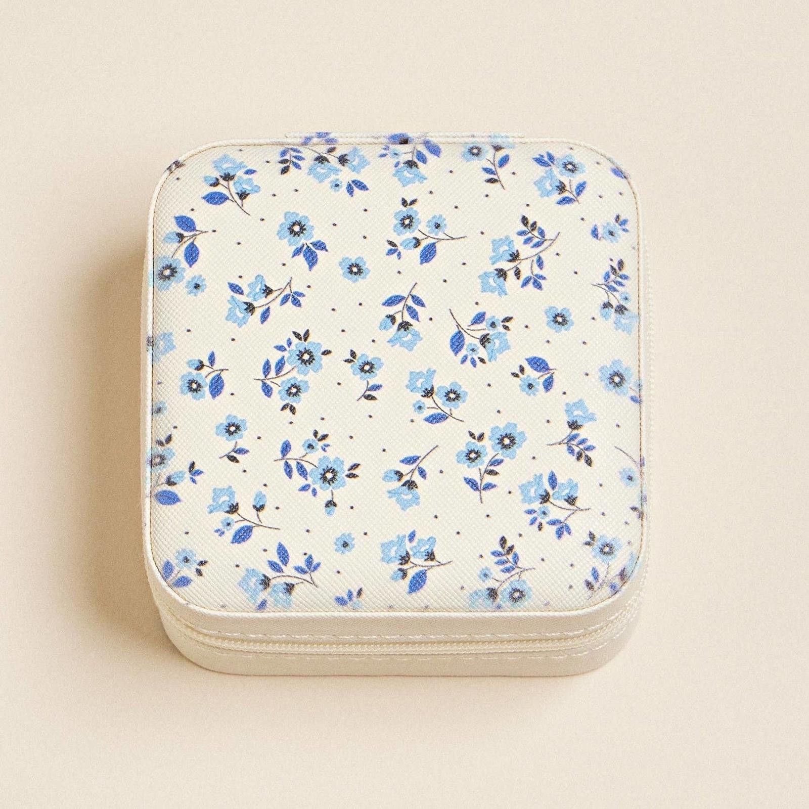Other Blue Flower Pattern Jewelry Box -Travel Size Size ONE SIZE - 2 Thumbnail