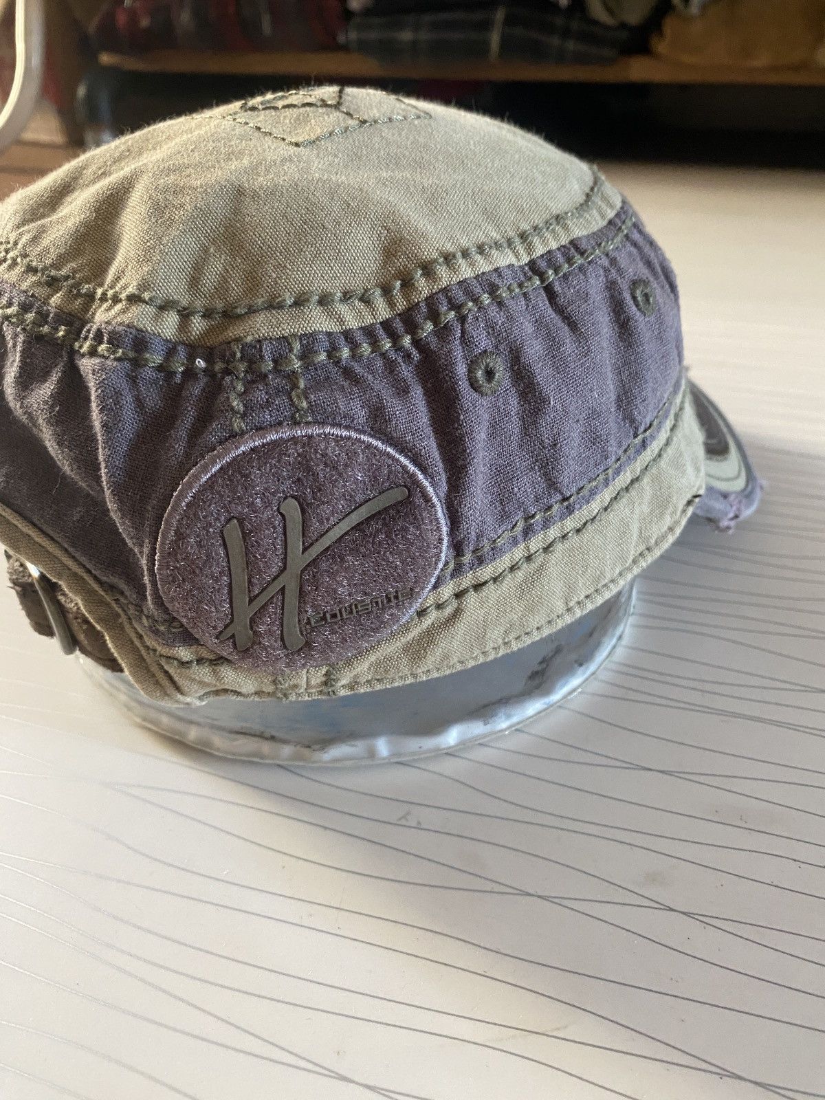 Japanese Brand H Coustic Distressed Design Patrol Military Denim Cap y2k Size ONE SIZE - 5 Thumbnail