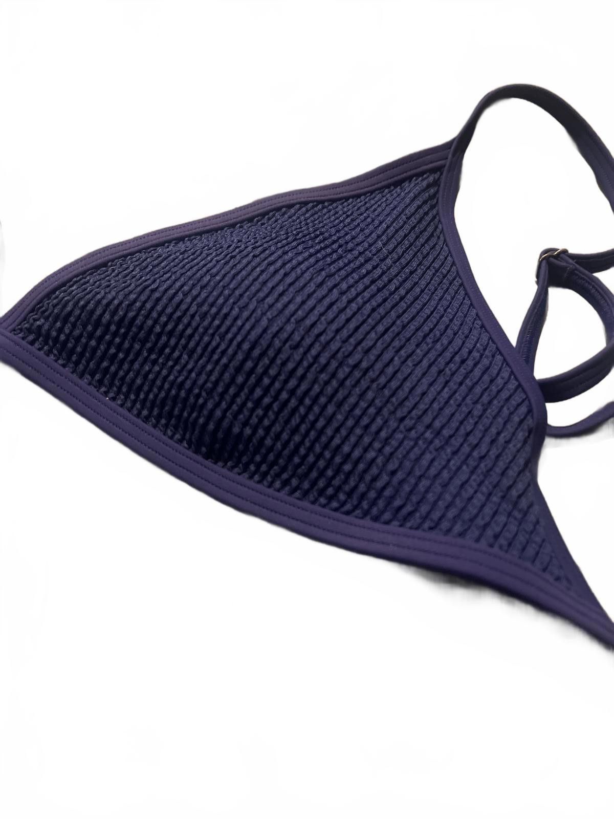 American Eagle Outfitters American Eagle Cobalt Blue Textured Triangle Bikini Top L Size ONE SIZE - 3 Thumbnail