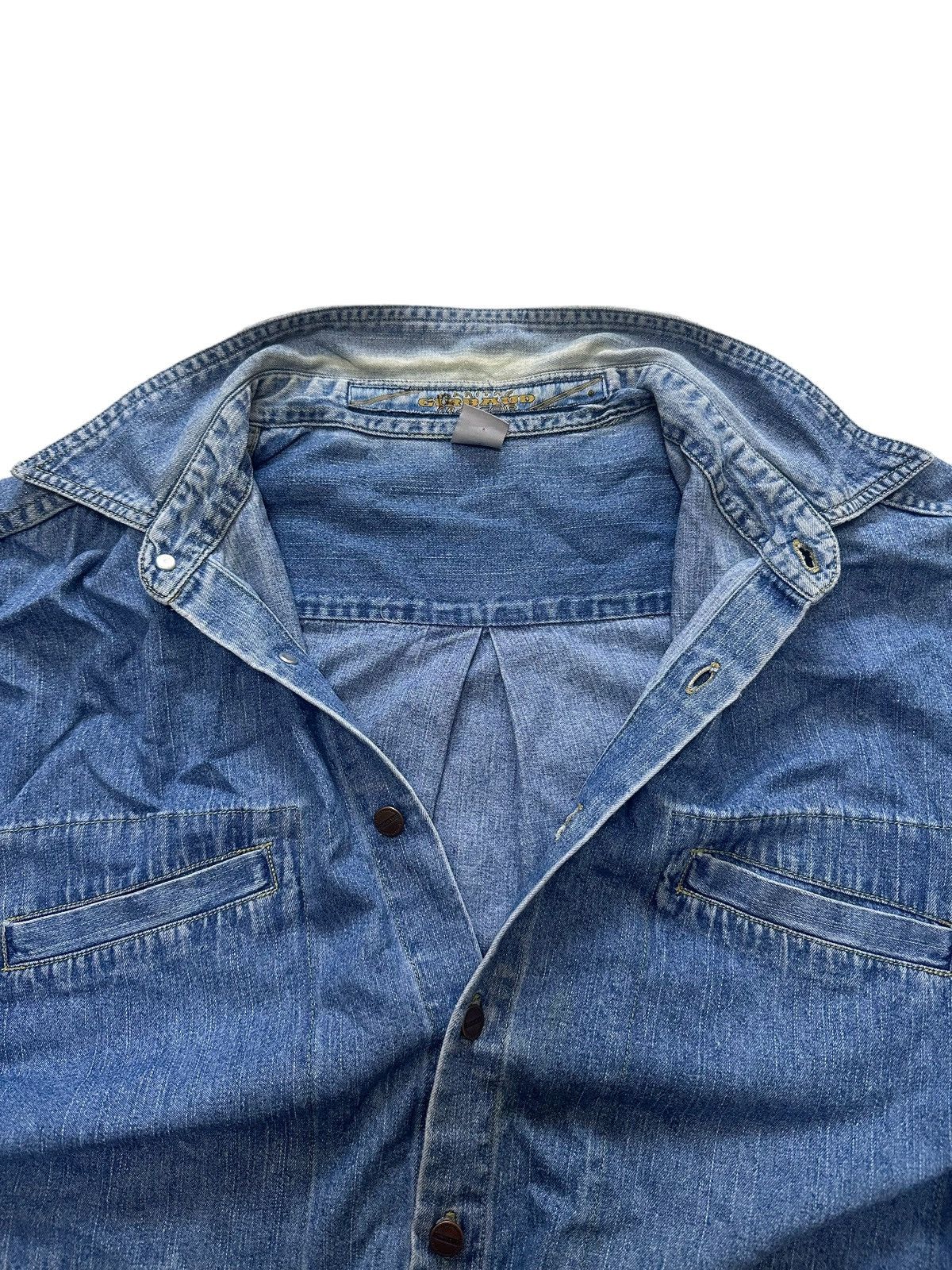 Marithe + Francois Girbaud Marithe + Francois Girbaud Oversized Blue Denim Shirts Size US XL / EU 56 / 4 - 5 Thumbnail