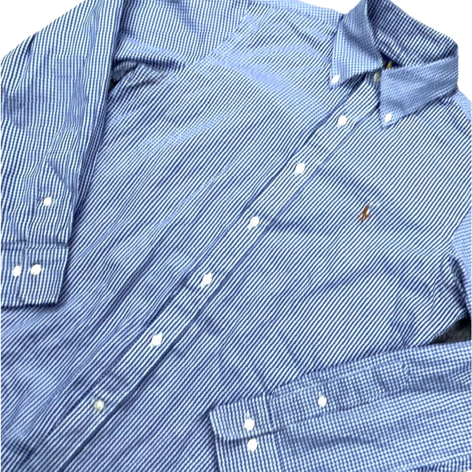 Ralph Lauren Ralph Lauren Shirt Men 14.5 32 Blue Button Up Poplin Dress Gingham Check Adult Size 40R - 4 Thumbnail