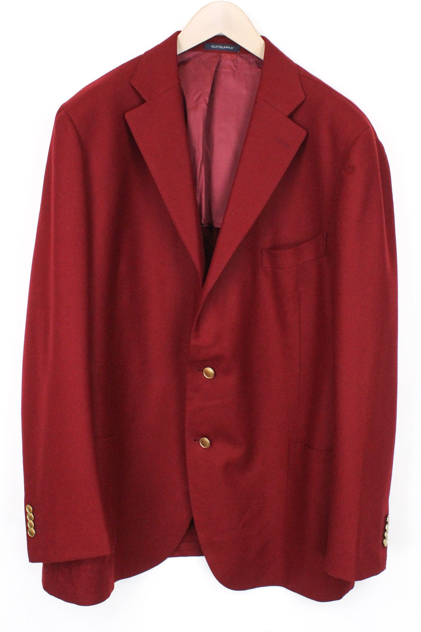 image of Suitsupply La Spalla Uk54R Red Slim Formal Circular Wool Flannel 71293, Men's