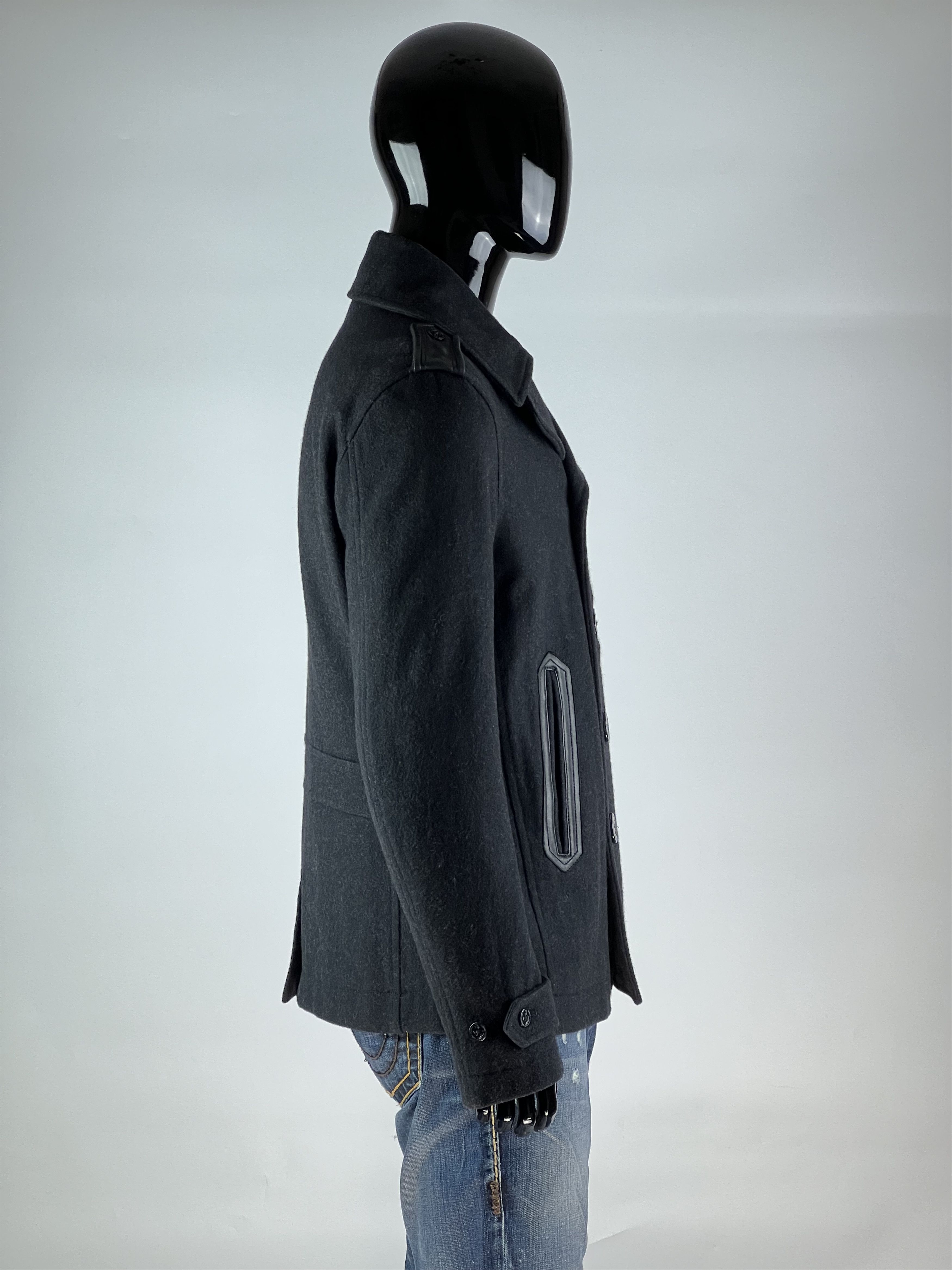 Diesel Diesel Mens Black Double Breasted Wool Pea Coat Size L Size US L / EU 52-54 / 3 - 2 Thumbnail