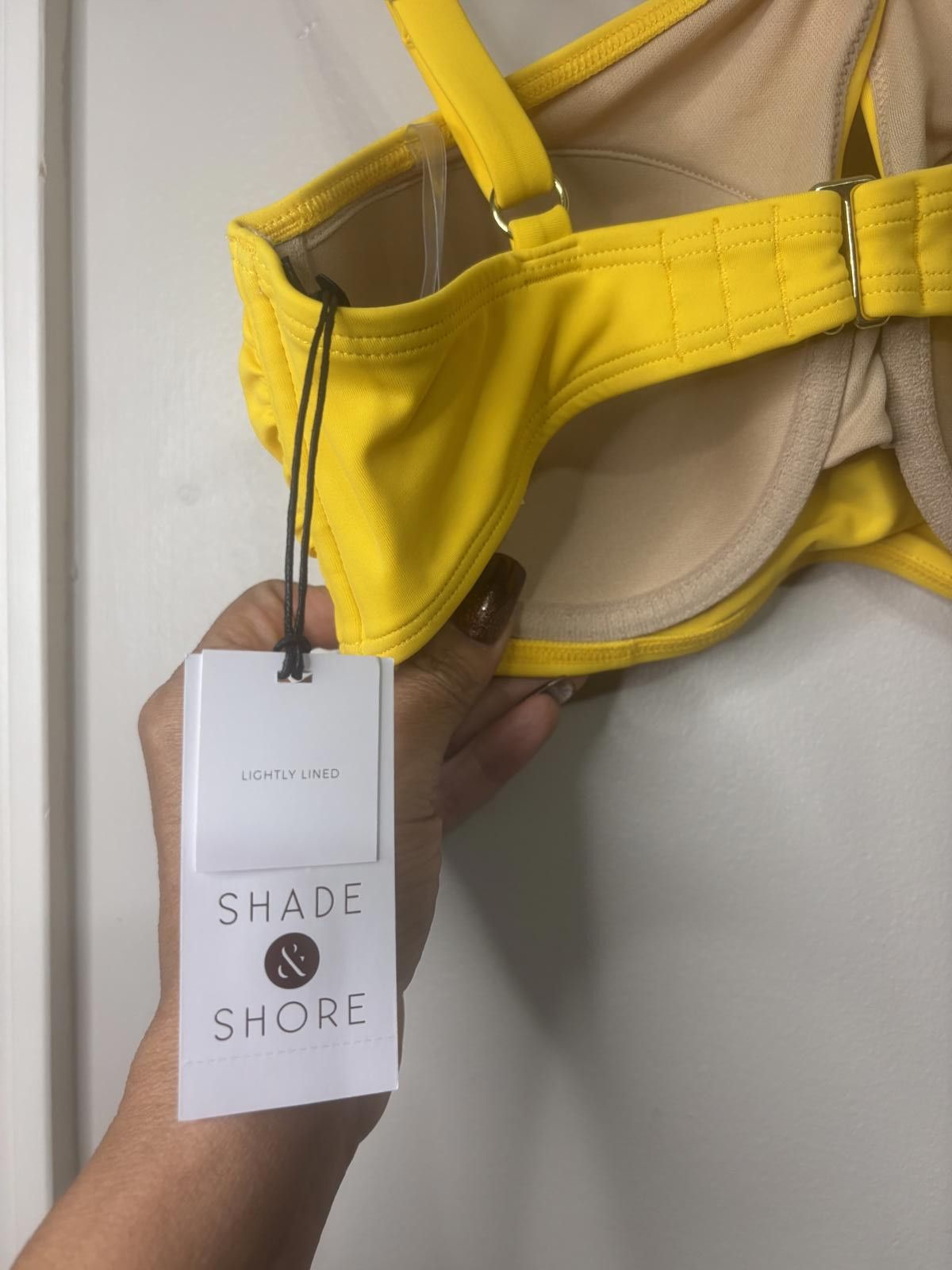 Designer Shade & Shore Lightly Lined Yellow Bikini Top - Size 32C Size ONE SIZE - 4 Thumbnail