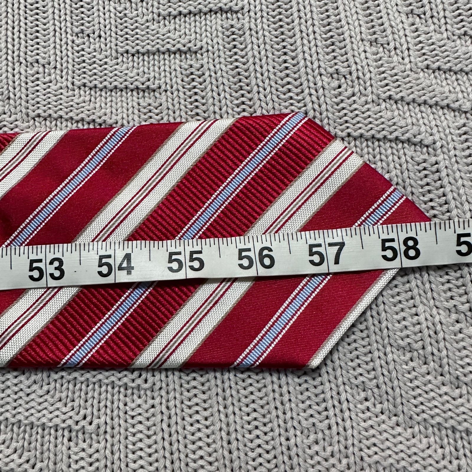 Hart Schaffner Marx Hart Schaffner Marx red striped silk tie Size ONE SIZE - 4 Thumbnail