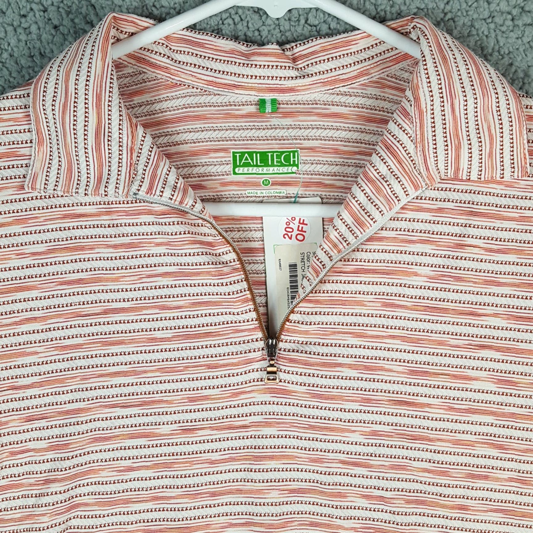 Vintage Tail Polo Shirt - Tail Golf Nylon Poly Blend Athletic Women's Medium Zip Up Collared Striped Shirt Size M / US 6-8 / IT 42-44 - 2 Thumbnail