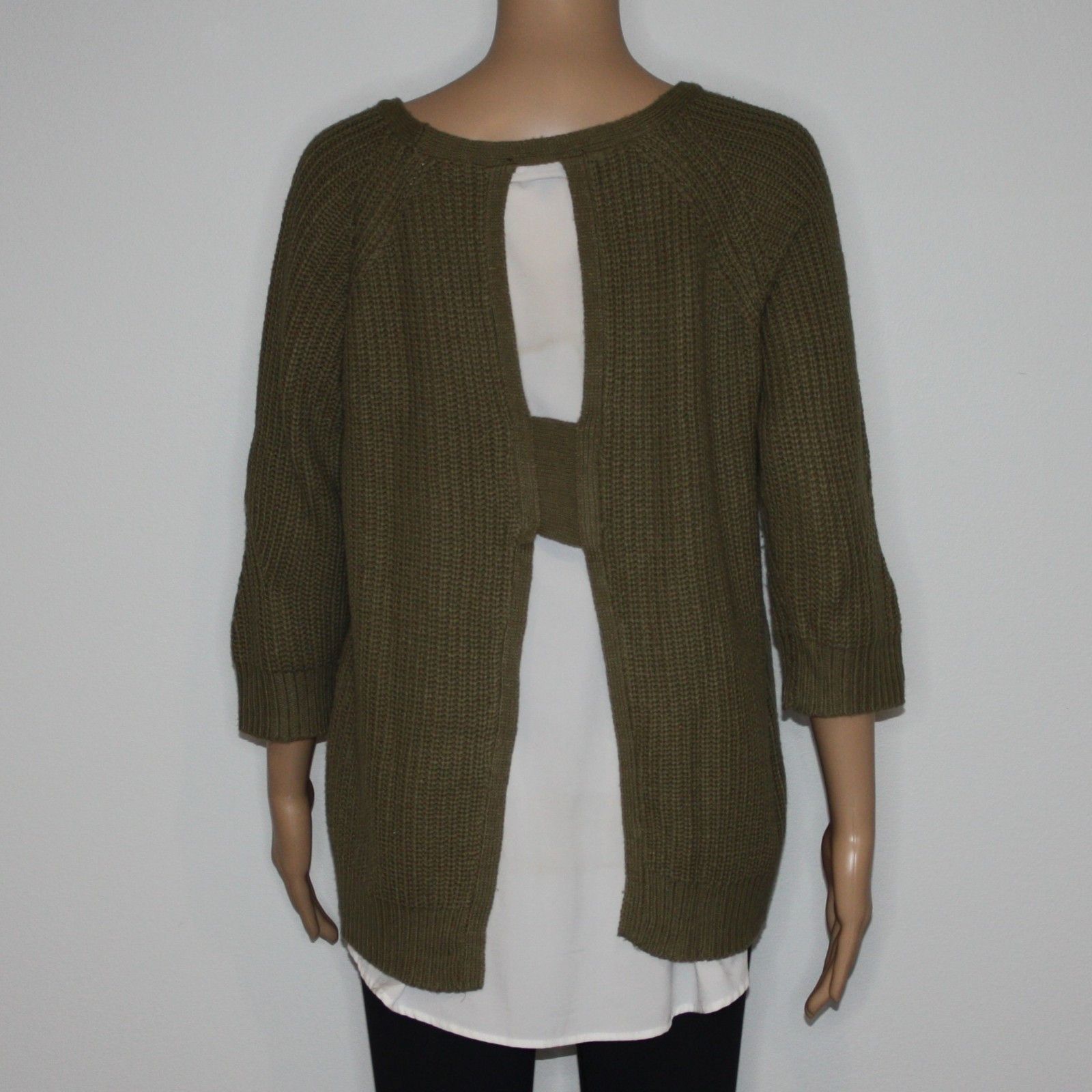Other Olivia Sky Wide Rib Split Back Sweater in Olive Green Size M / US 6-8 / IT 42-44 - 2 Thumbnail