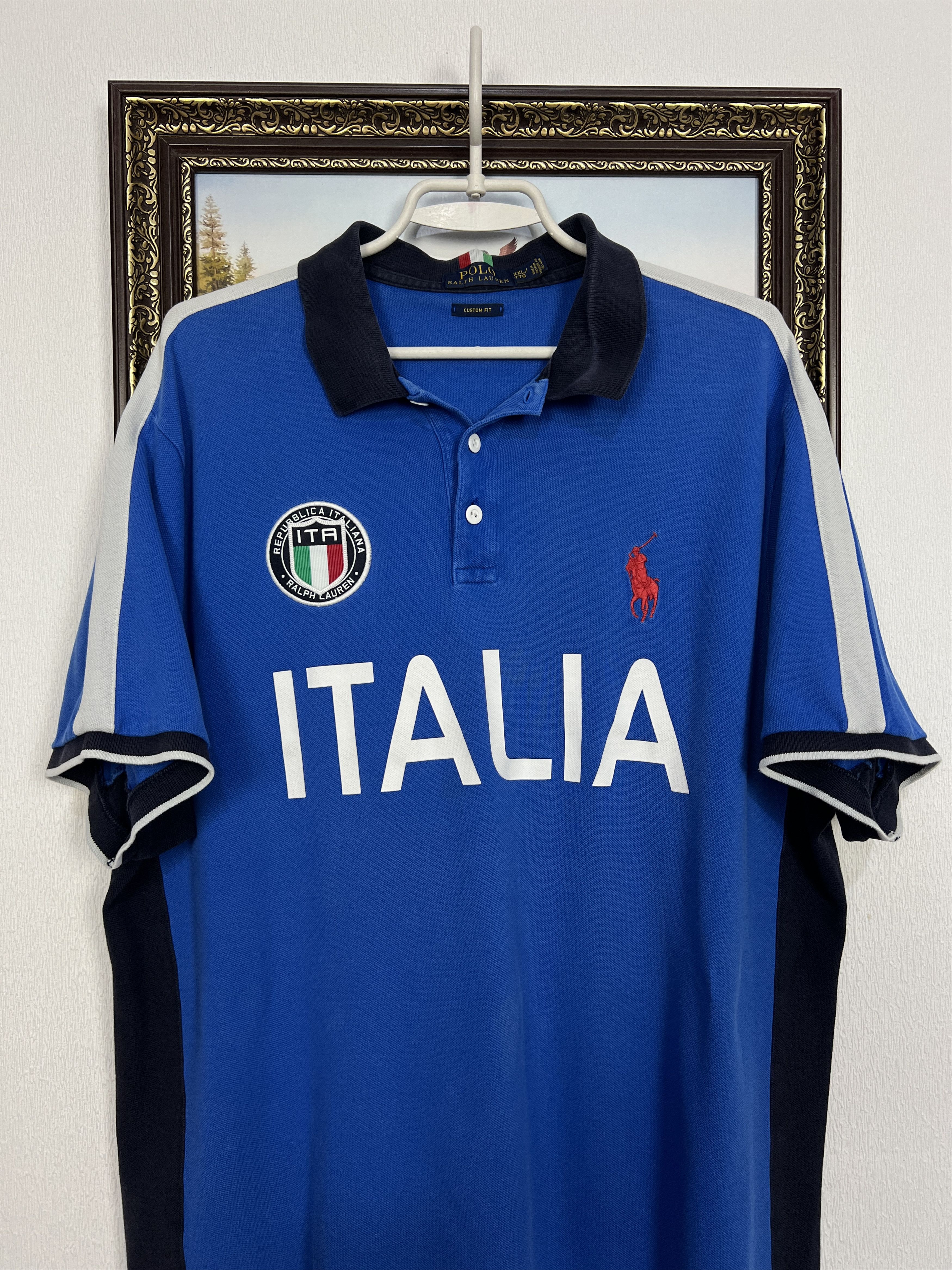 Polo Ralph Lauren Italy Italia Big Pony Rare Chief Keef Blue Shirt Jersey Size US XXL / EU 58 / 5 - 2 Thumbnail