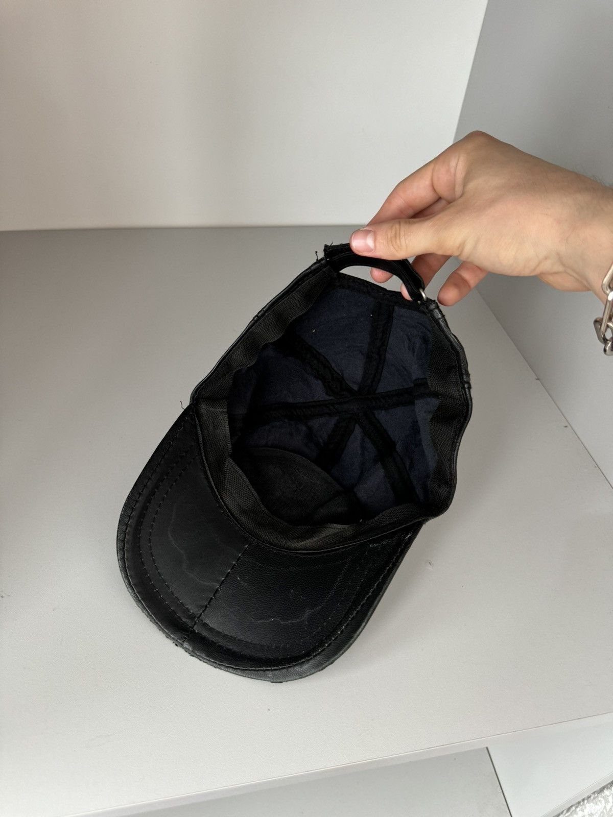Leather Toyota Racing Vintage Logo Leather Cap Size ONE SIZE - 6 Thumbnail