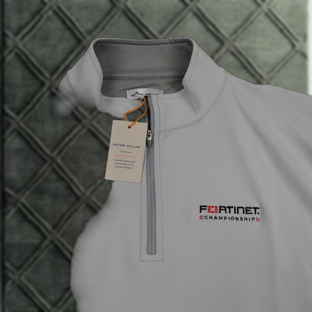 Peter Millar VINTAGE? No — Peter Millar Crown Sport 1/4 Zip Pullover Mens Large Gray Fortinet Golf Top Size US L / EU 52-54 / 3 - 1 Thumbnail