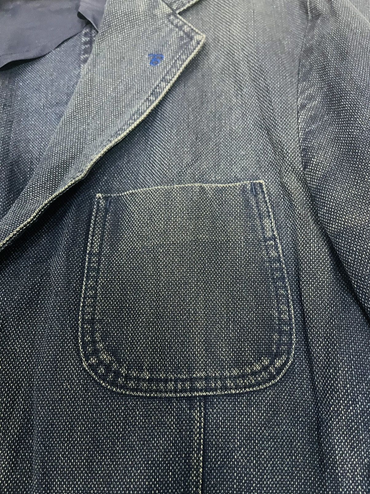 Japanese Brand Bleu Nimes Denim Blazer (07) Size US L / EU 52-54 / 3 - 11 Thumbnail