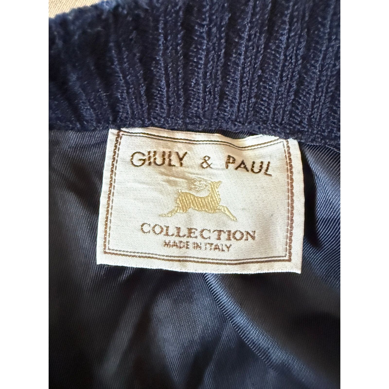 Designer Vintage Giuly & Paul Suede & Merino Cardigan-Italy size 46/M Size US M / EU 48-50 / 2 - 9 Thumbnail