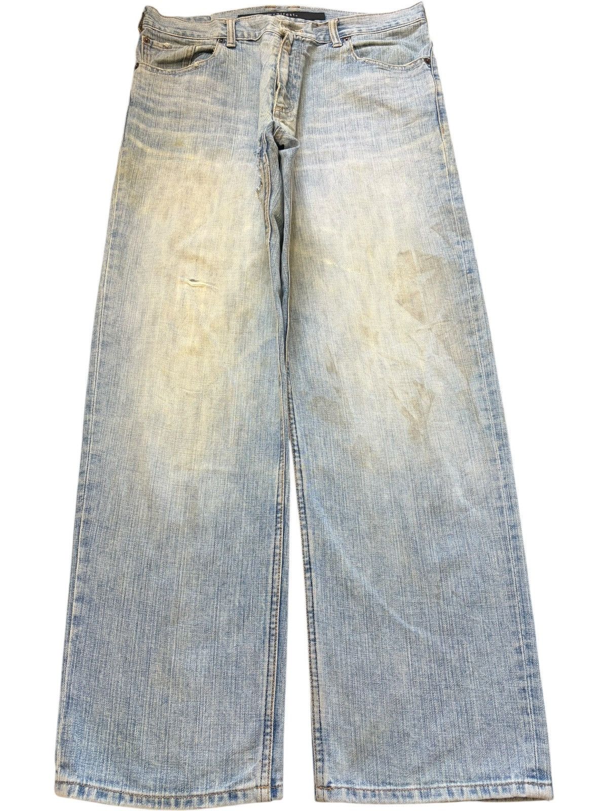 Fubu Vintage Japanese Brand Mud Wash Distress Baggy Jeans Size US 33 - 1 Thumbnail