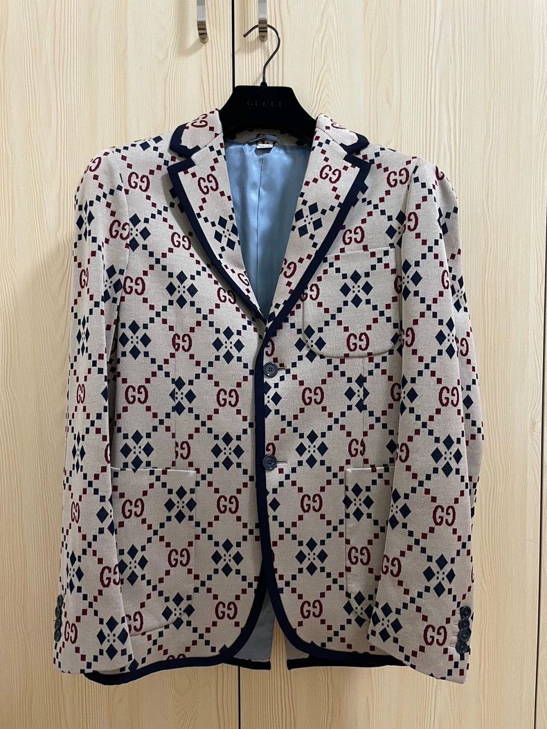 Gucci Gucci Knitted old flower logo suit jacket 2501-Nextarrow Size US S / EU 44-46 / 1 - 1 Thumbnail