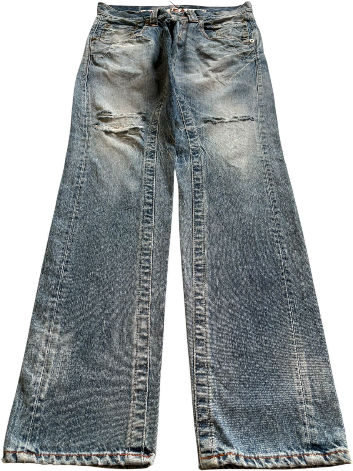 Japanese Brand Vintage Japanese Brand Mud Wash Distressed Ripped Jeans Size US 32 / EU 48 - 1 Thumbnail