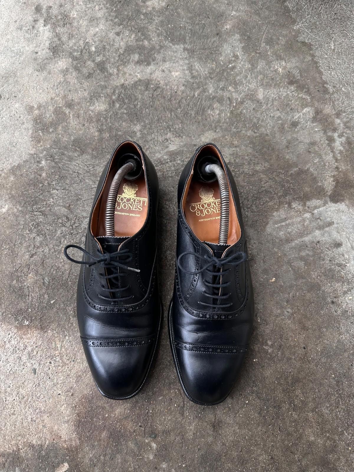 Crockett & Jones Crockett & Jones Leicester Black Leather Cap Toe Oxford UK 7 Size US 7 / EU 40 - 3 Thumbnail