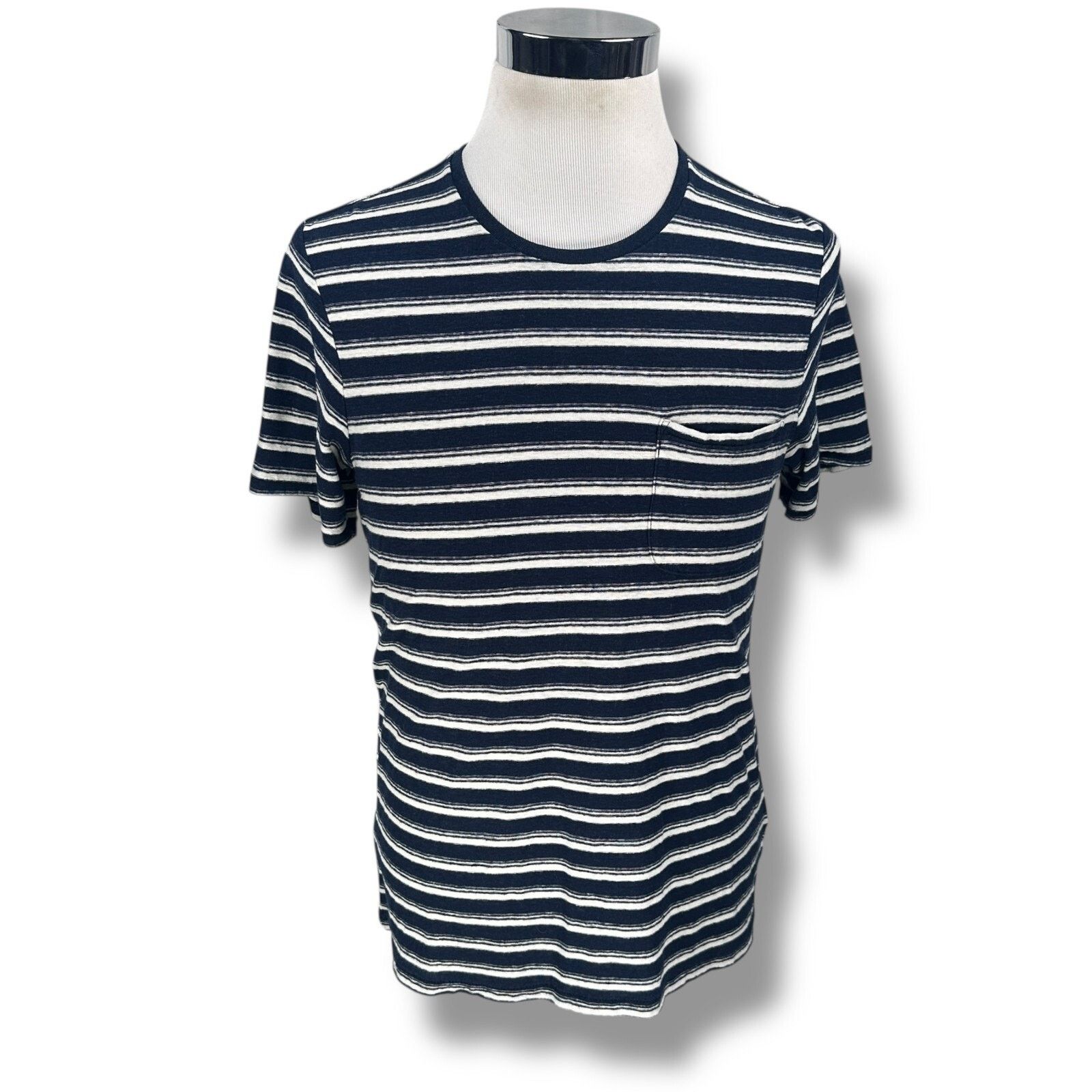 Outerknown Outerknown T-Shirt Men’s Medium Blue White Striped Hemp Size US M / EU 48-50 / 2 - 1 Thumbnail
