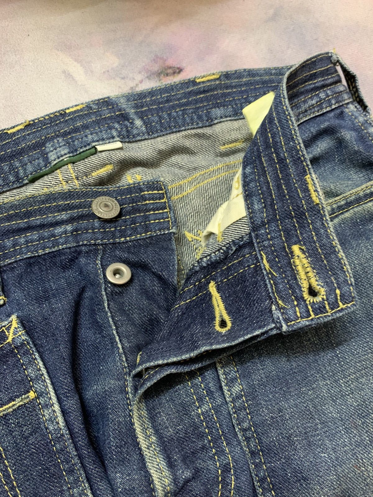 Sassafras Sassafras Union Special Leaf Washed Denim Size US 31 - 7 Thumbnail