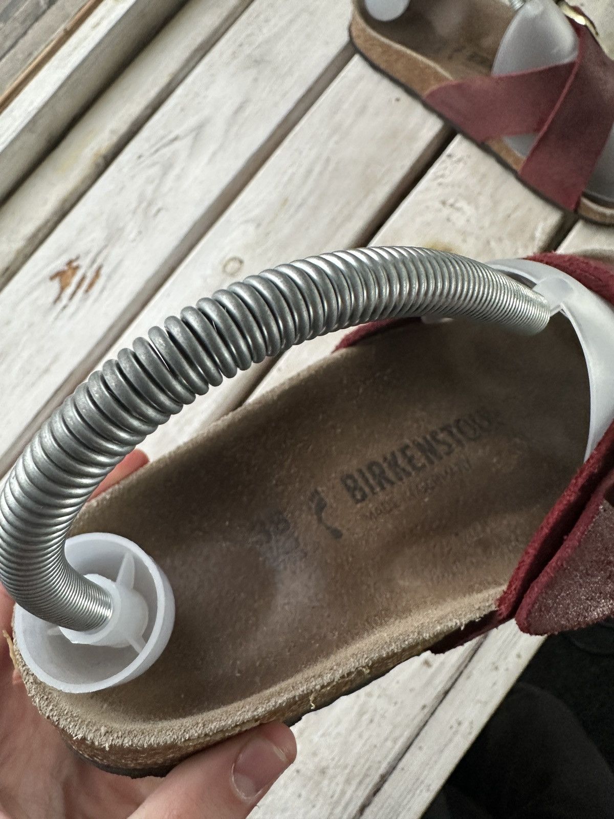 Birkenstock 🚨Vintage Birkenstock 38 dark red Luxe Sandals rare slides Size US 8 / IT 38 - 8 Thumbnail