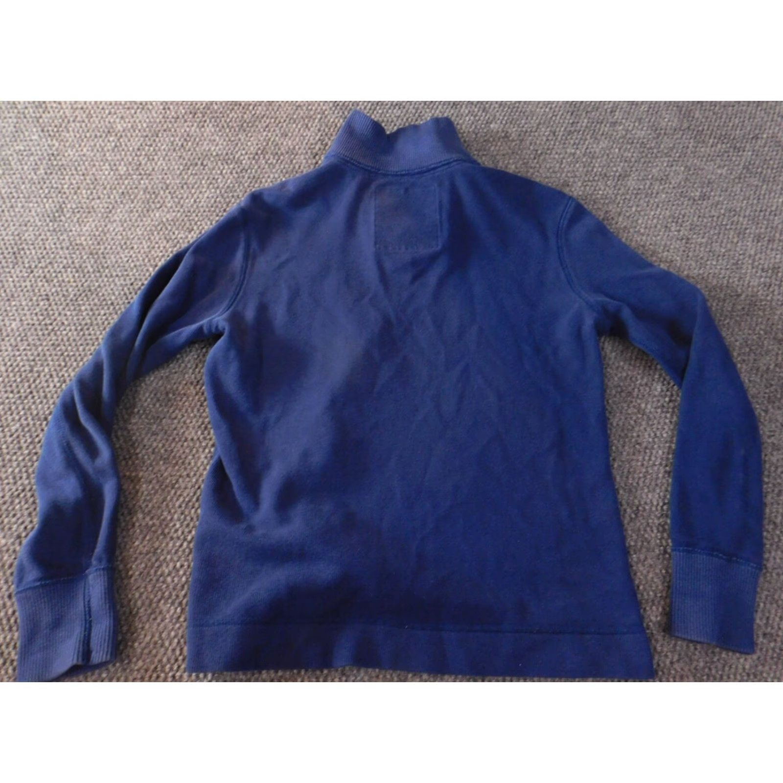 American Eagle Outfitters VINTAGE not applicable American Eagle Outfitters Sweater Mens XS Blue Cable-Knit Mock Neck Zip Pullover Full Zip Athletic Size US XS / EU 42 / 0 - 7 Thumbnail