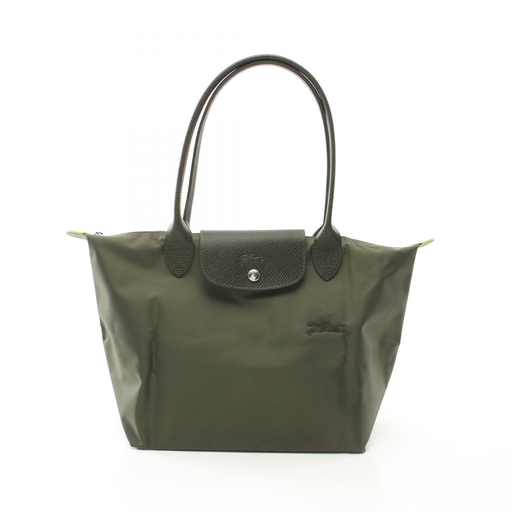Longchamp Longchamp Le Preage Green M Handbag Tote Bag Canvas Leather Size ONE SIZE - 1 Thumbnail