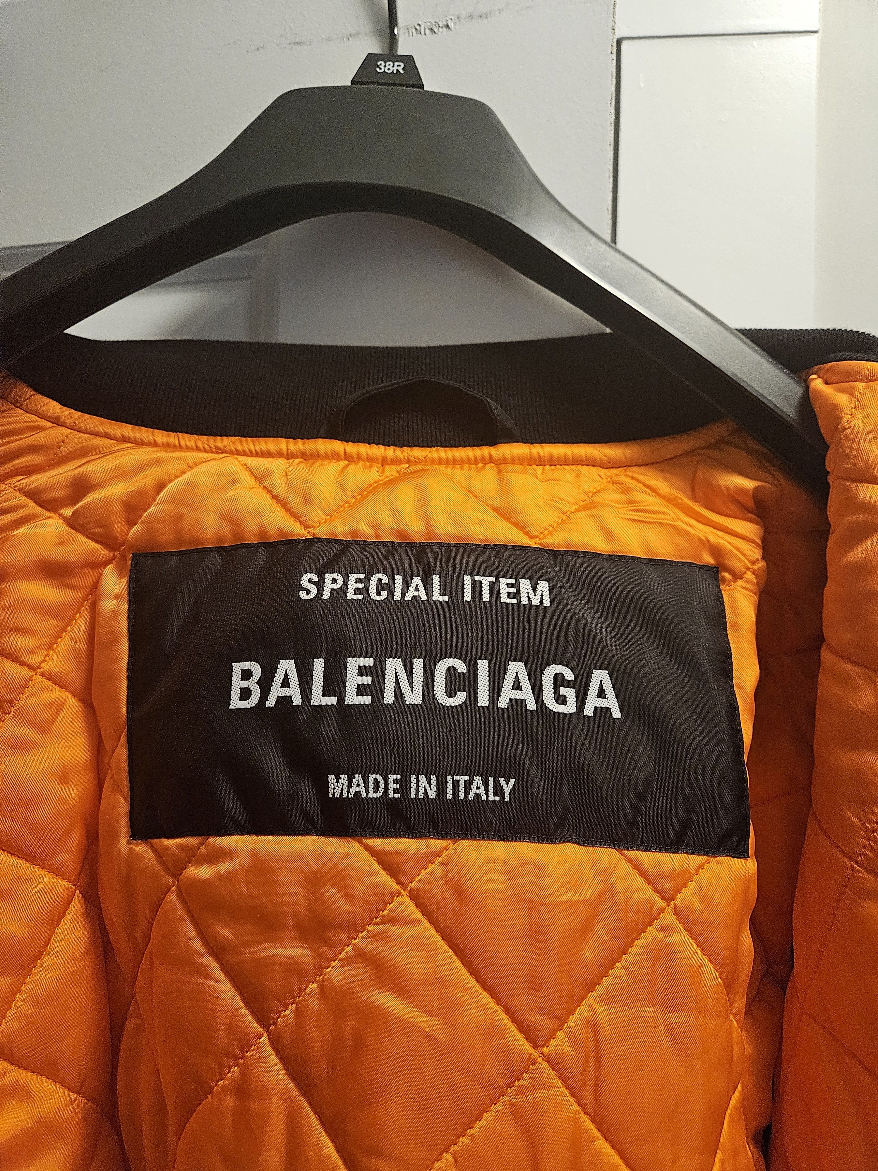 Balenciaga Multi Patch Black Nasa Plush Lined Bomber Jacket Size US M / EU 48-50 / 2 - 12 Thumbnail