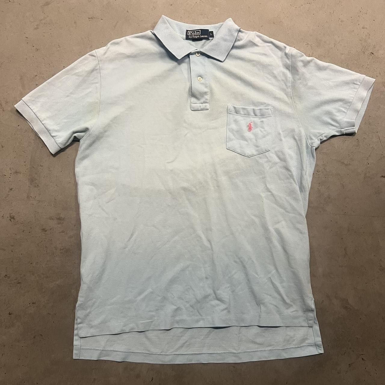 Polo Ralph Lauren Crazy Vintage Y2K/2000s Polo Ralph Lauren Preppy Baby Blue Polo Shirt! Size US L / EU 52-54 / 3 - 1 Thumbnail