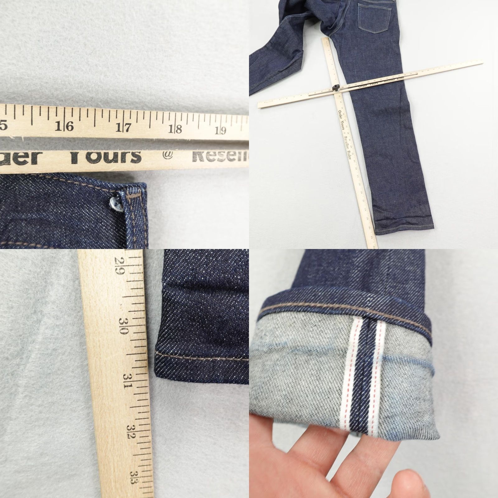 Uniqlo VINTAGE Uniqlo Jeans Mens 35x32 Blue Japanese Selvedge Denim Slim Straight Kaihara Size US 35 - 8 Thumbnail