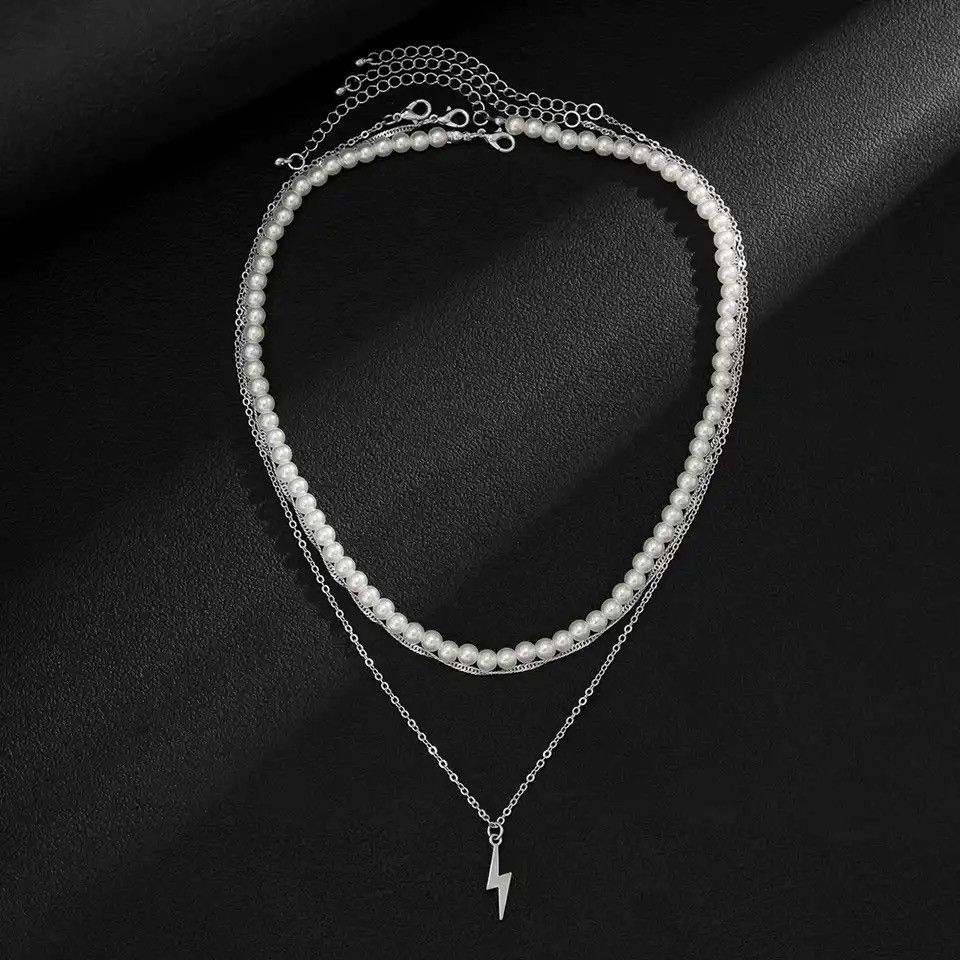 Jewelry Layered Chains with Lightning Pendant necklace Size ONE SIZE - 2 Thumbnail