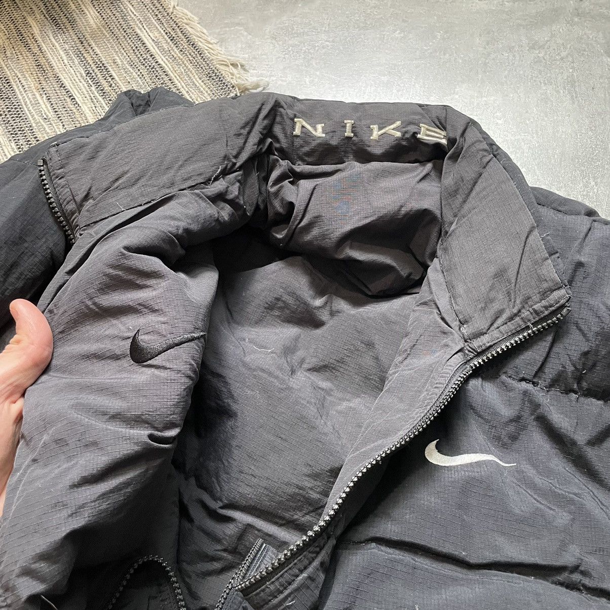 Japanese Brand × Nike GRAIL RARE BOMBER PUFFER DOWN JACKET NIKE BIG SWOOSH 80s 90s Size US L / EU 52-54 / 3 - 9 Thumbnail