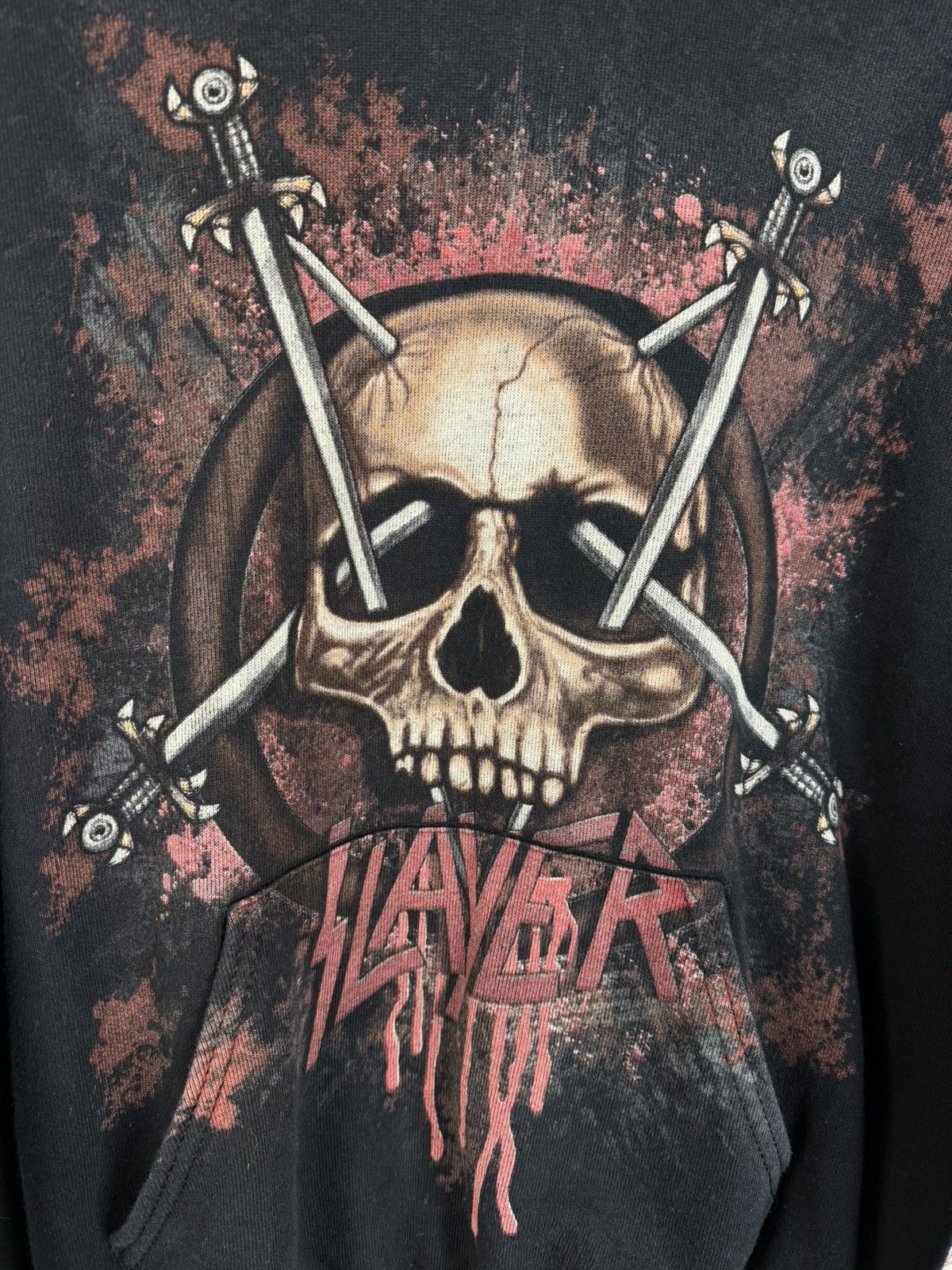Band Tees Vintage Slayer Skull Crossed Swords Thrash Metal Band Hoodie Size US M / EU 48-50 / 2 - 2 Thumbnail