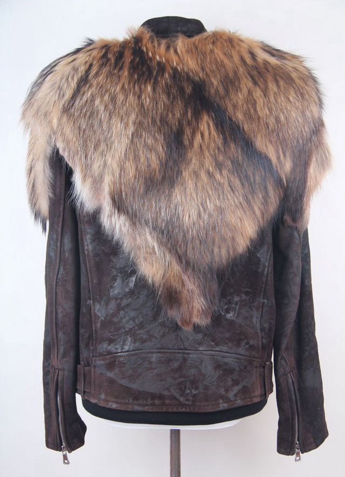 Balmain Balmain 2011 Runway Leather Raccoon Fur Cozy Jacket Size US XS / EU 42 / 0 - 3 Thumbnail