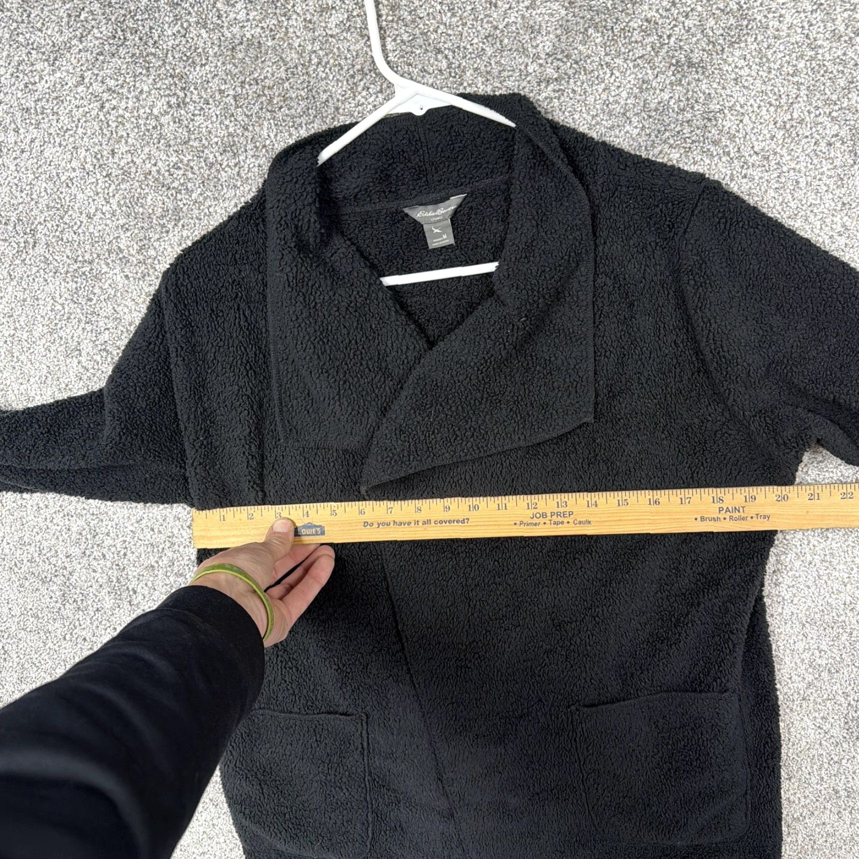 Eddie Bauer Eddie Bauer Lounge Coatigan Womens M Black Fleece Open Front Warm Cabincore Size M / US 6-8 / IT 42-44 - 4 Thumbnail