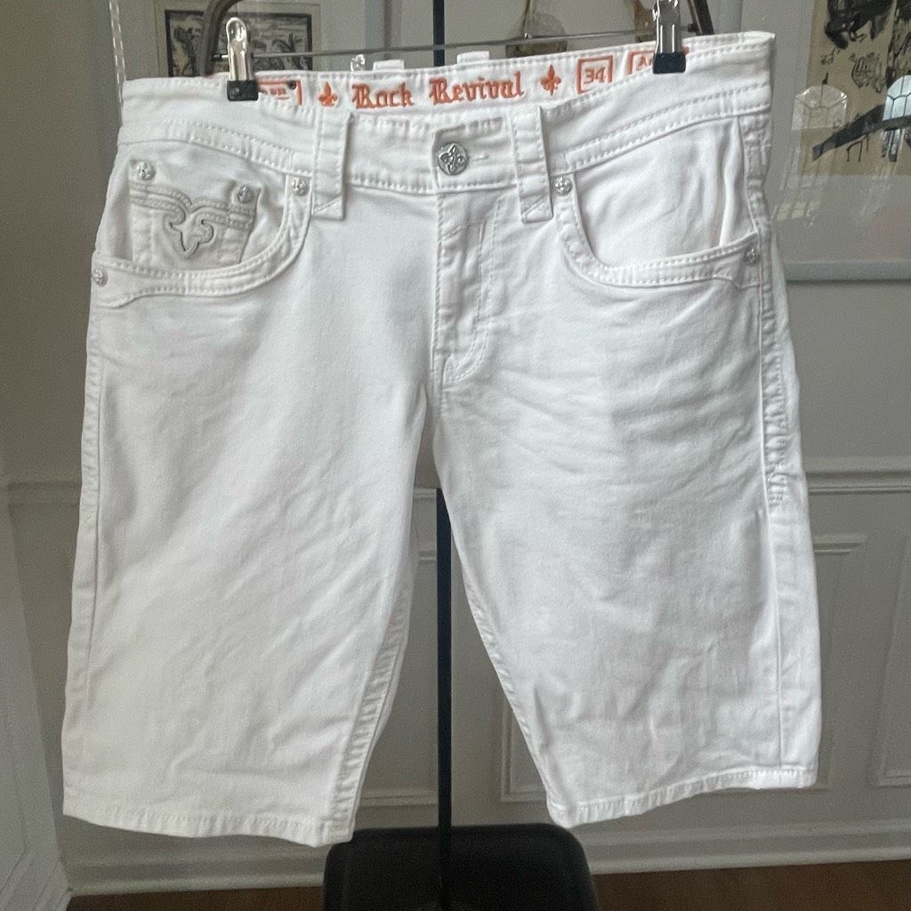 Rock Revival Rock Revival Arther White Denim Shorts 13 Inseam 160 34 Grailed