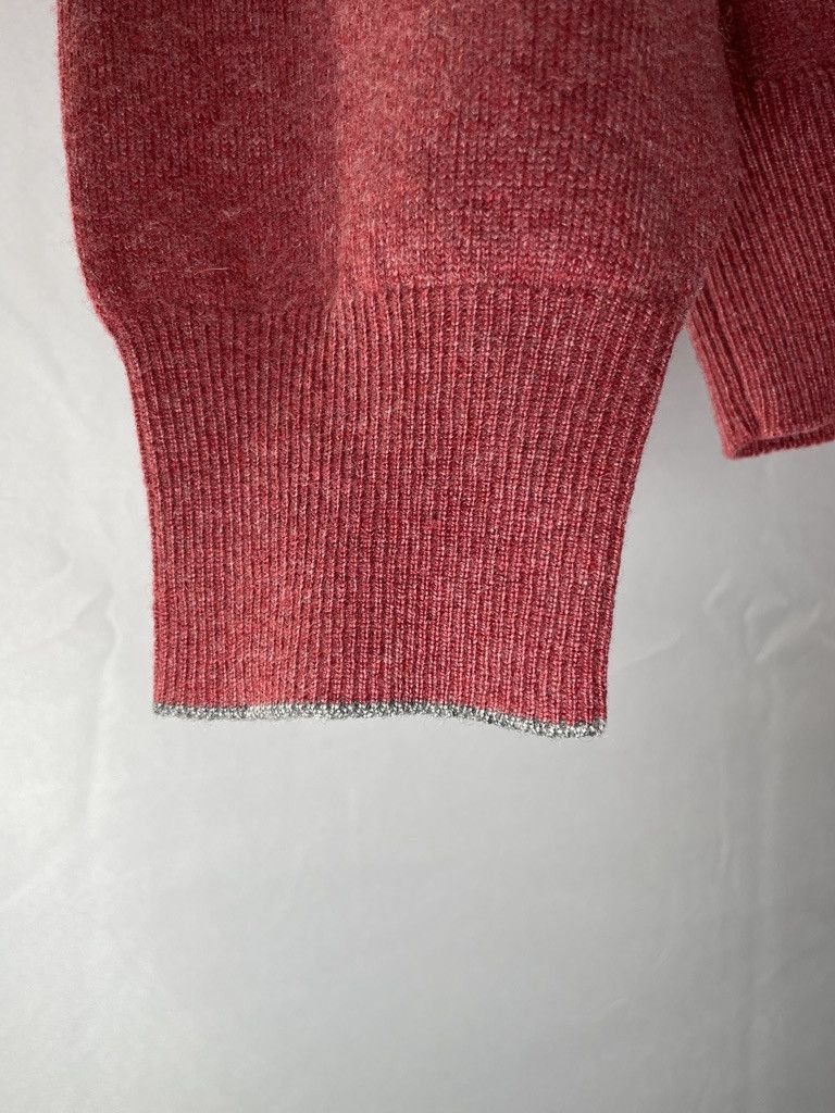 Brunello Cucinelli BRUNELLO CUCINELLI Red V Neck 100% Cashmere Sweater Size US M / EU 48-50 / 2 - 7 Thumbnail