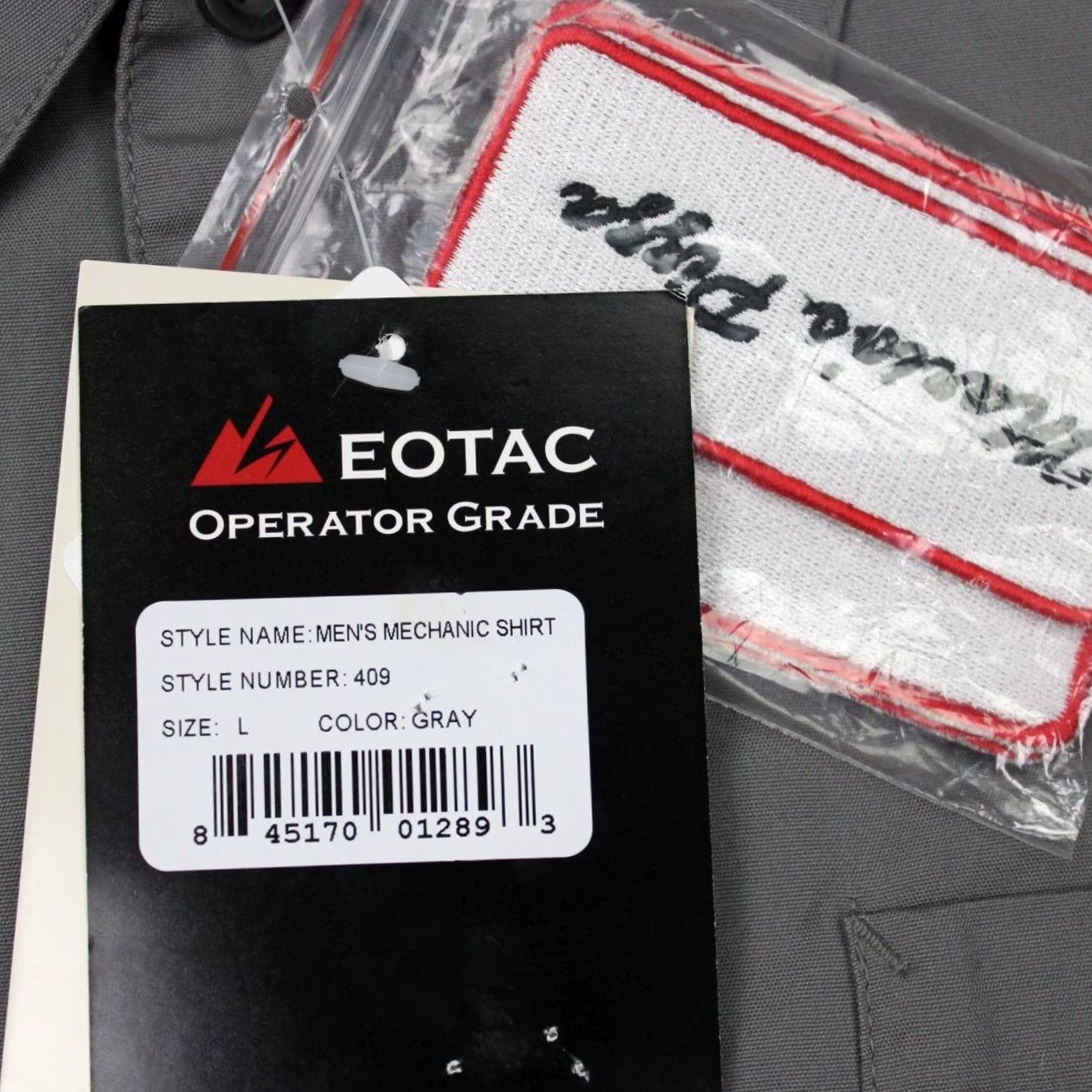 Vintage EOTAC Operator Grade Shirt Mens Large Gray Button-Up Short Sleeve Tactical 100% Cotton with Patches NWT Size US L / EU 52-54 / 3 - 3 Thumbnail