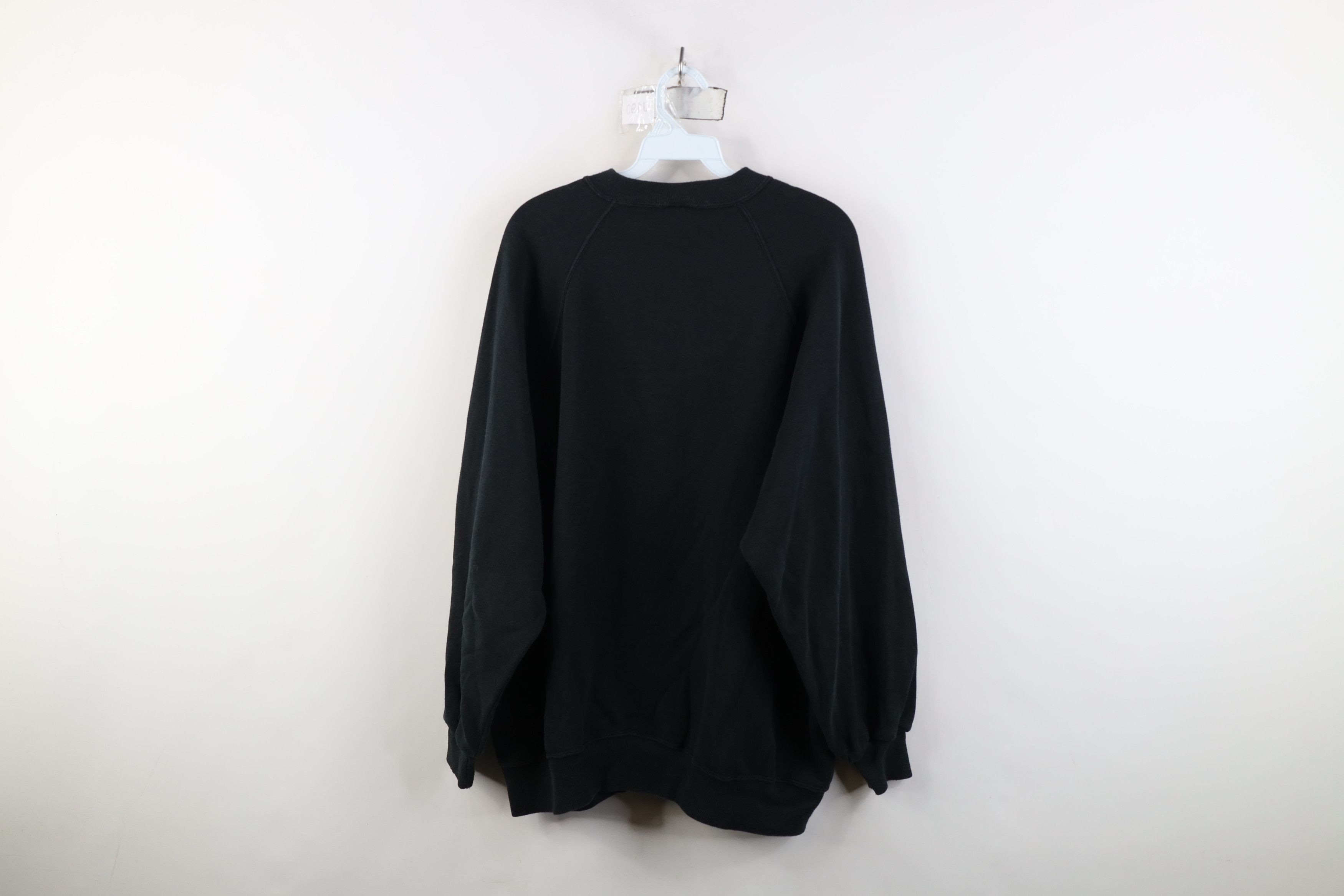 Vintage Vintage 90s Streetwear Blank Crewneck Sweatshirt Black USA Size XXL / US 16-18 / IT 52-54 - 9 Thumbnail