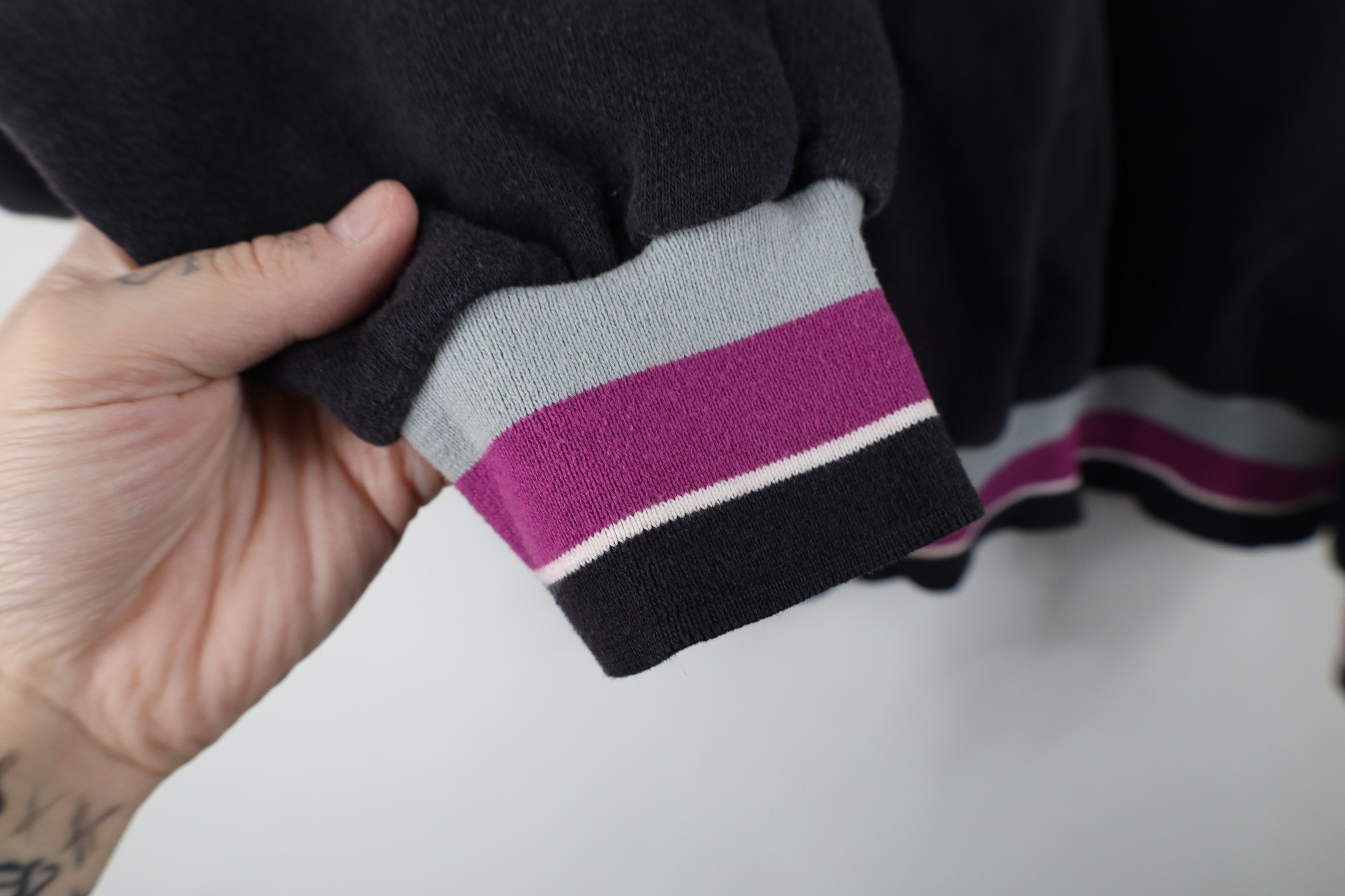 Vintage Vintage 90s Streetwear Striped Collared Rugby Sweatshirt Size XL / US 12-14 / IT 48-50 - 9 Thumbnail