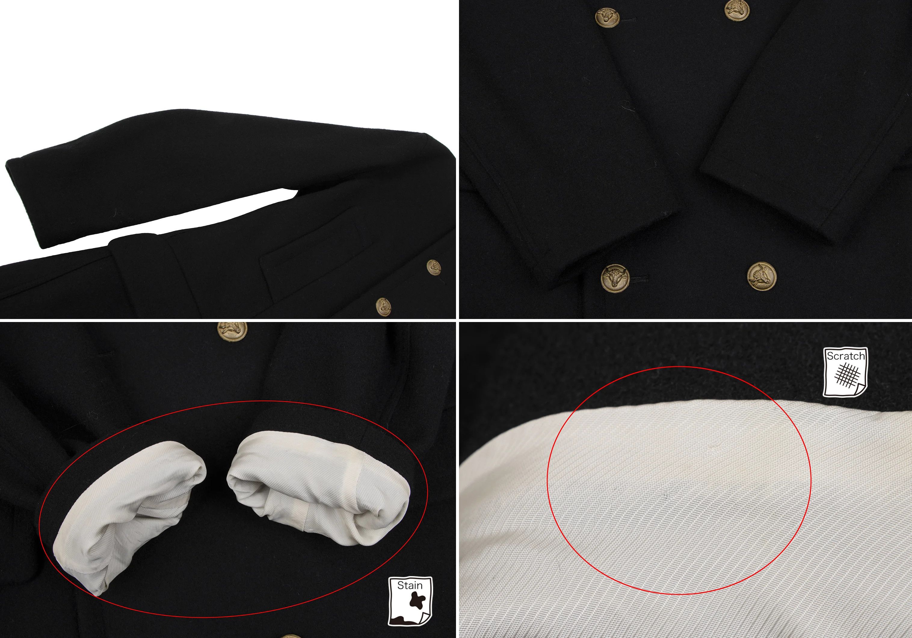 Jean Paul Gaultier Wool Coat with Metal Buttons in Black, Size 48 Size US M / EU 48-50 / 2 - 4 Thumbnail