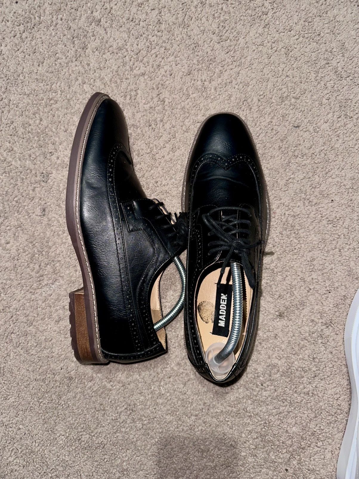 Wingtip Black leather madden dress shoes