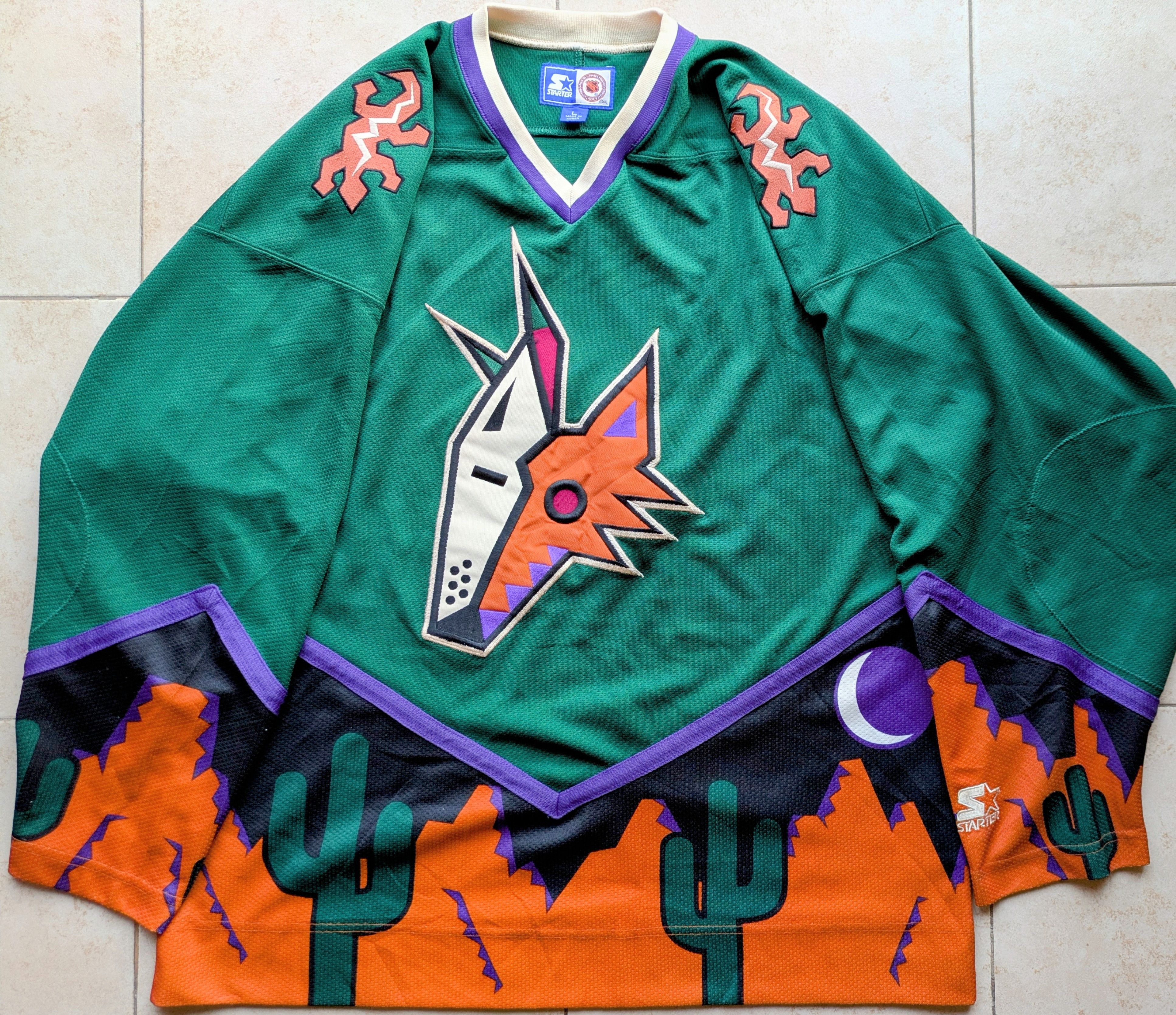 Starter Phoenix Coyotes 90s jersey PEYOTE Desert Alt NHL hockey vtg Size US L / EU 52-54 / 3 - 1 Thumbnail
