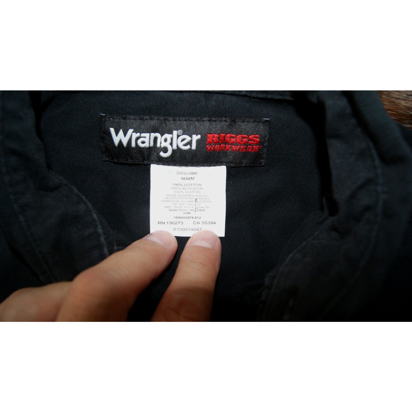 Wrangler Wrangler Riggs Workwear Shirt Mens Medium Black Long Sleeve Size US M / EU 48-50 / 2 - 3 Thumbnail